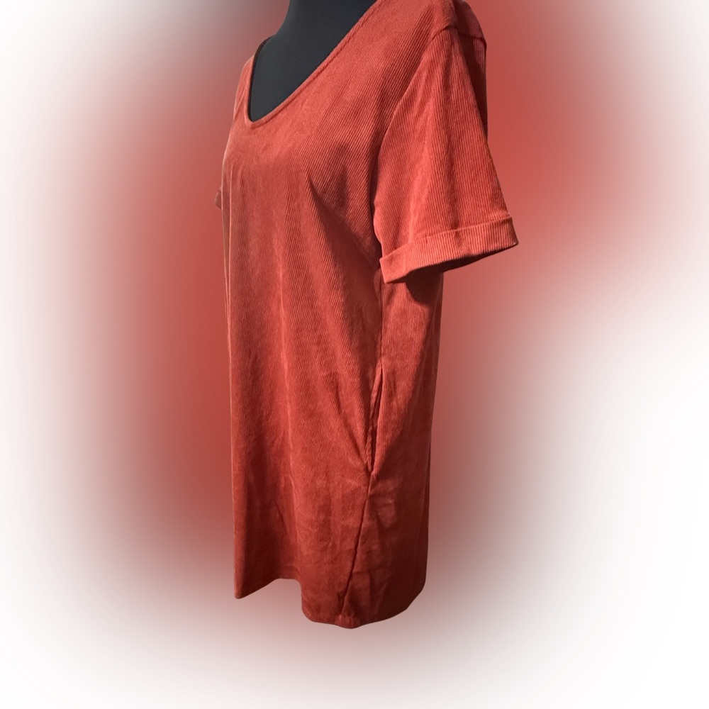 NWT Cherish Women's Rust V-Neck Corduroy Shift Dressโ Size Medium